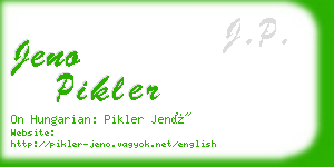 jeno pikler business card